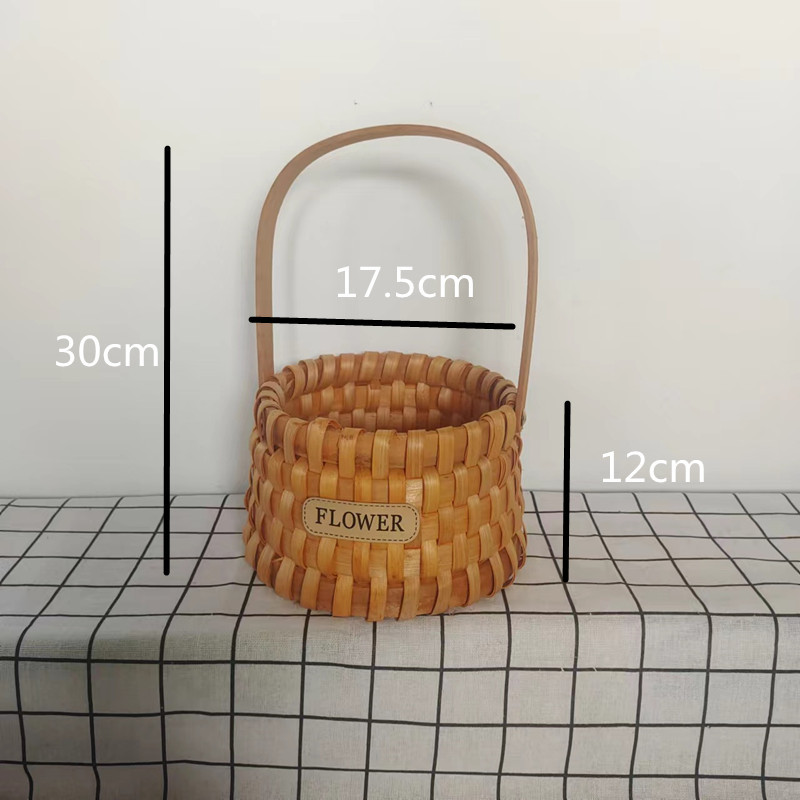 1492g Weight Storage Basket Storage & Cleaning 1 Piece Quantity Home Occasion Wood Material Valentine'S Day Festival Bow Knot Pattern Pastoral Style Pastoral Bow Knot Wood Storage Basket 无