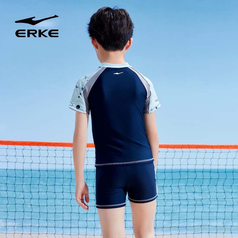 Honxing Erke 子供用水着新しいスタイルの男の子中大子供スプリットプロスポーツ日焼け止めベビー水泳用品|undefined