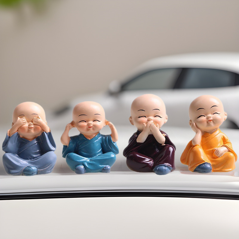 Cute Little Monk Resin Crafts Dashboard Car Interior Decoration Ornaments Brazilian Wood Hydroponic Figurines Cute Little Monk Resin Crafts Dashboard Car Interior Decoration Ornaments Brazilian Wood Hydroponic Figurines