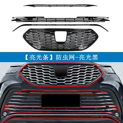 Grille Protection Net, Clip-On – Automobile anti-insect net - with-bright-strips-painted-black-upper-lower-net