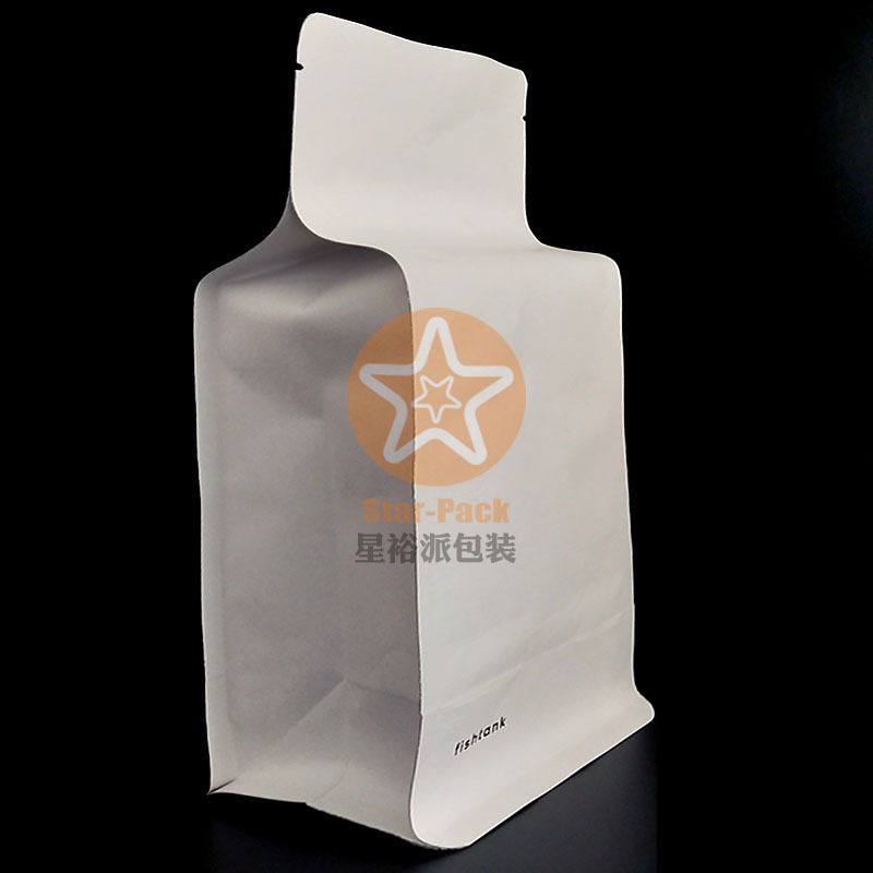 新品外销新西兰环保可全降解牛皮纸咖啡包装袋 八边封PLA自封袋