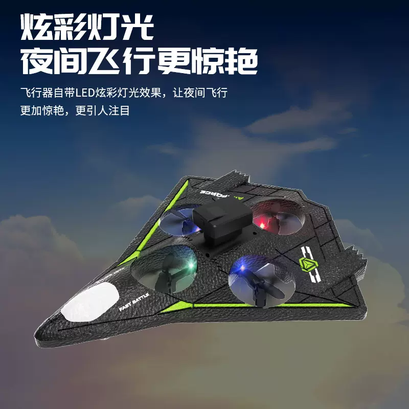 跨境耐摔四轴战斗机 泡沫避障摄像头滑翔飞机 特技翻滚飞行器玩具