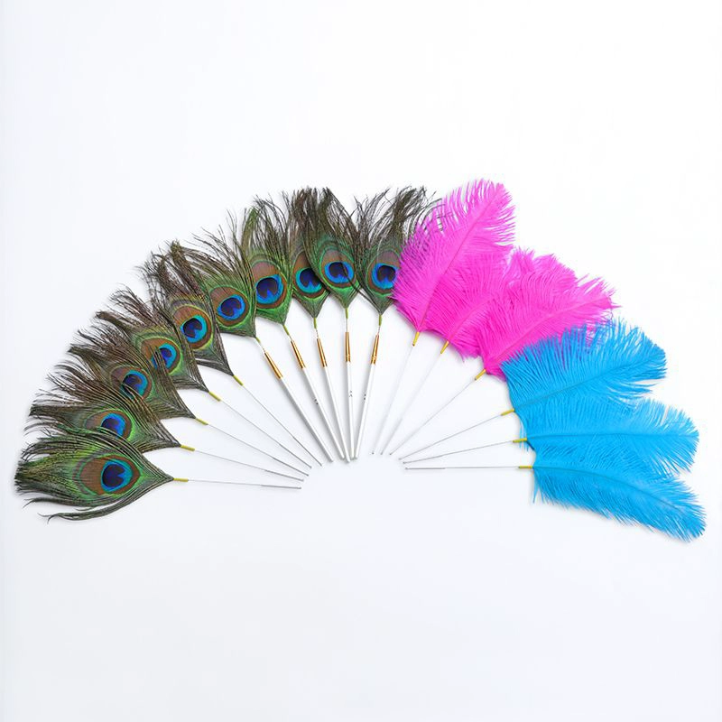 9ZRT Peacock Feather ostrich wool Sweeping SPA Massage Spa