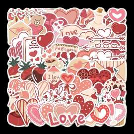 116张爱情贴纸少女心韩系INS粉色爱心可爱高颜值手账手机装饰贴画