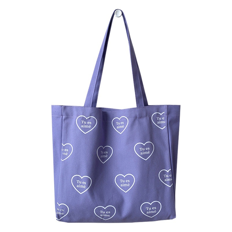 Bolsa de lona hombro de las mujeres artísticas de gran capacidad ins bolsa de clase de estudiante simple japonesa bolsa de tela púrpura