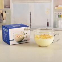 ins风高颜值早餐玻璃杯 带盖带勺带把手泡茶水牛奶大容量杯子批发