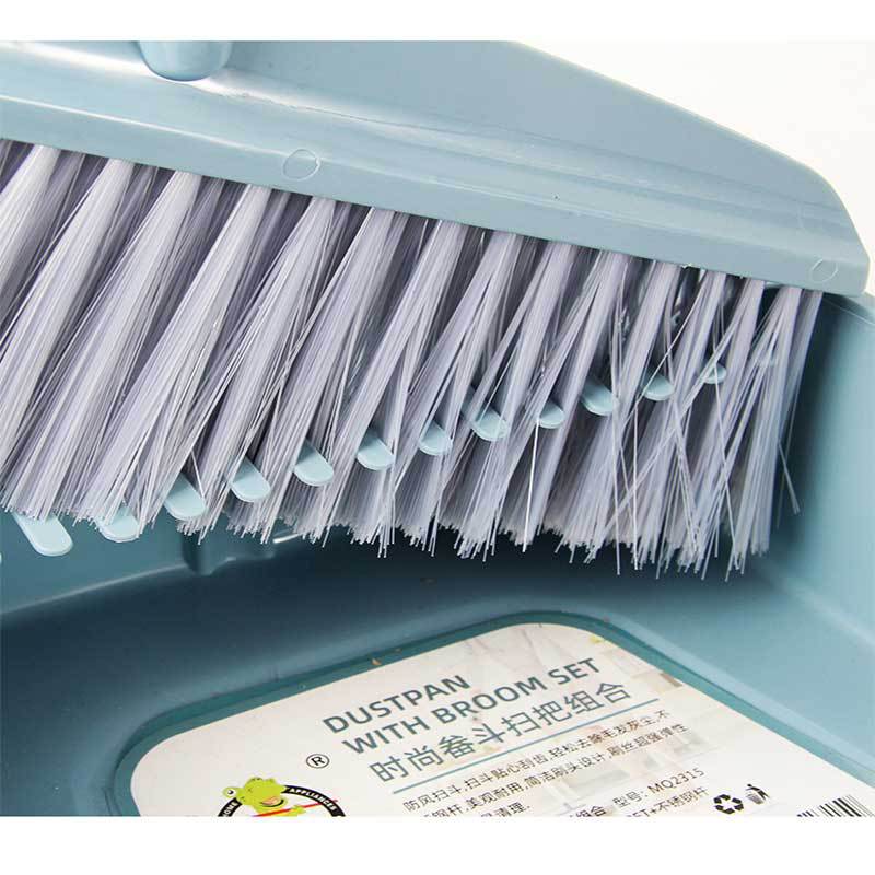 Juego de escoba y recogedor de cerdas suaves de acero inoxidable para el hogar, escoba de plástico para barrer, combinación de escoba y recogedor, artefacto al por mayor
