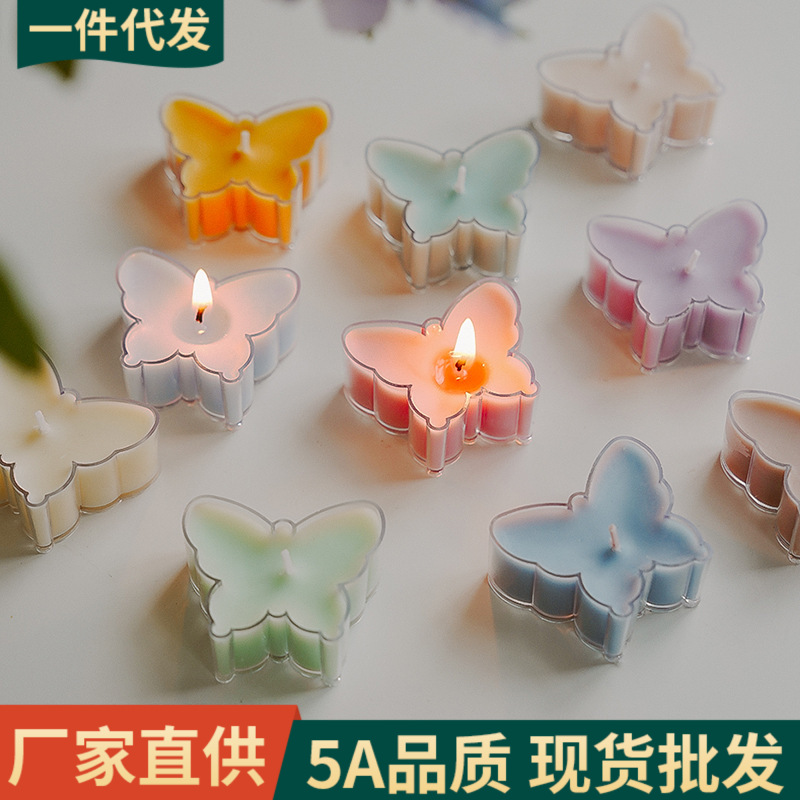 Regalos de mano creativos hechos a mano pequeños regalos de cera de té atmósfera decoración mariposa colorida forma de cera de banana al por mayor