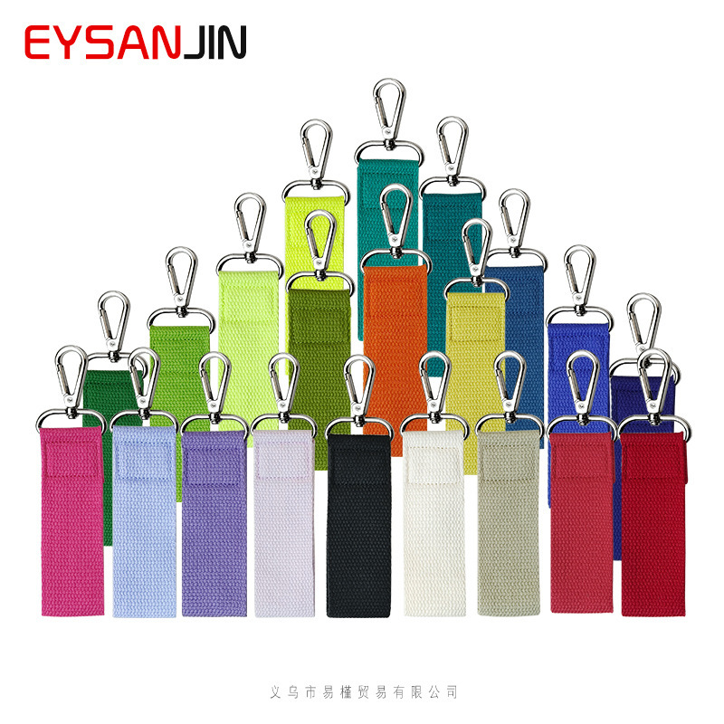 Korean DIY Solid Color Canvas Ribbon Keychain Bag Pendant Name Tag Colorful Ribbon Marker Buckle Decoration