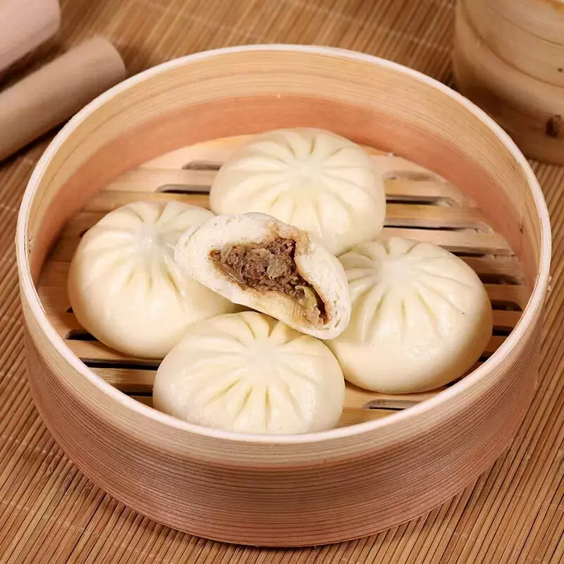 春花邱食 早餐半成品速食清真牛肉大包 批发零售即食面点馅料
