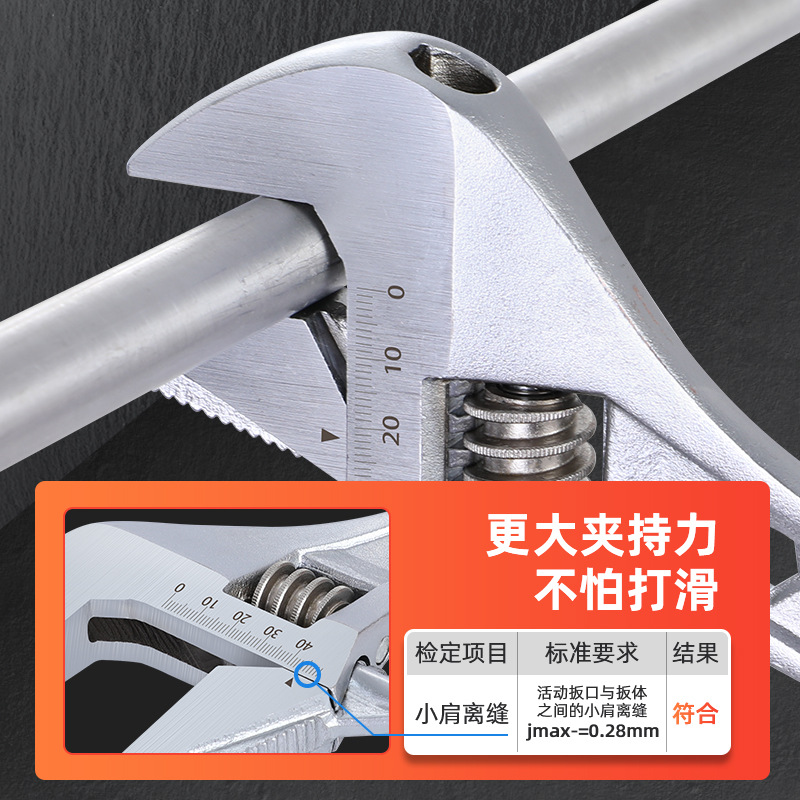 厂家批发多功能活动扳手活络水管套柄扳手开口管活两用活扳手E18