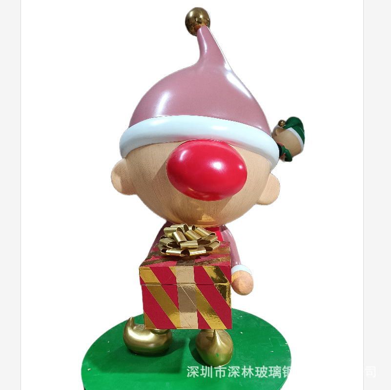 FPVC escultura de Navidad dibujos animados escultura circular puerta de drenaje modelado adornos de puerta cuadrada decoración elefante tridimensional