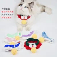 Кошачий воротник ручной работы с бантом Рождественский колокольчик Pet воротник шарф фото Pet воротник