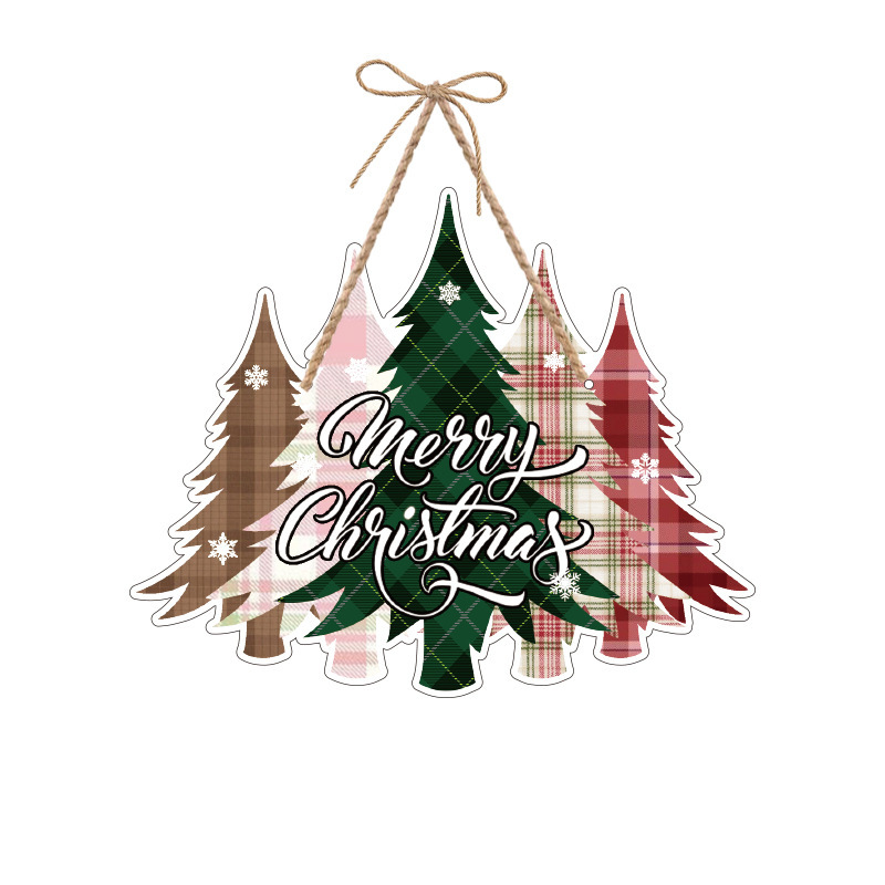 跨境新款Christmas圣诞纸质小门挂创意卡通装饰挂件场景氛围布置|undefined