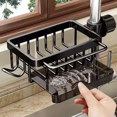キッチン多機能排水ラックキッチンアーティファクト蛇口収納ラック雑巾シンクスポンジ食器洗い収納ハンギングバスケット