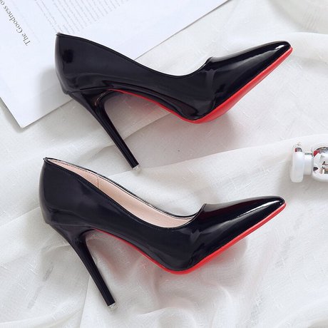 Black Stilettos 2023 New Korean Style Pointed High Heel Shoes Women's Fine Heel