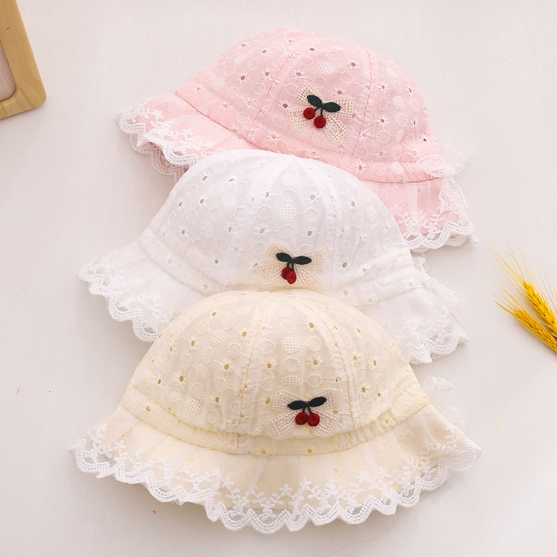 Sombreros para bebés pequeños meses sombreros para bebés de primavera y otoño delgados 6 - 12 meses sombreros de sol de encaje para bebés verano
