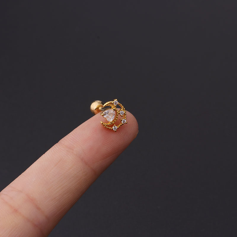 Nihaojewelry jewelry wholesale new stainless steel zircon piercing ear bone nails