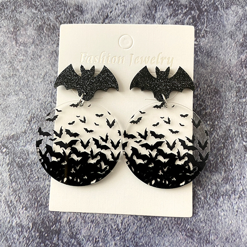 1 Pair Quantity 1 Pair Modern Style Streetwear Bat Arylic Drop Earrings