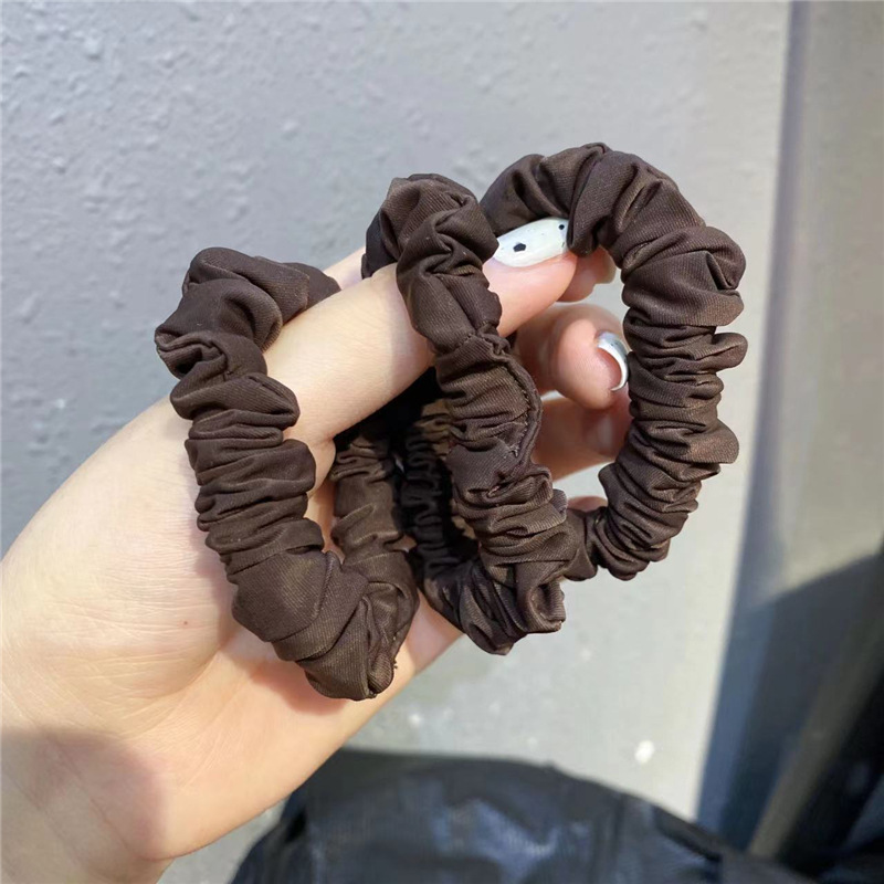 Corea del Sur Dongdaemun mismo estilo colorido intestino grueso pelo banda satén bolas cabeza cuerda ins chica plisada banda de goma accesorios para el cabello cuerda