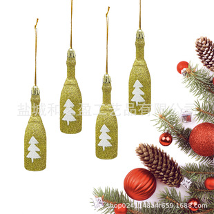 Christmas Small Wine Bottle Painted Pendant Christmas Tree Decoration Christmas Party Decoration