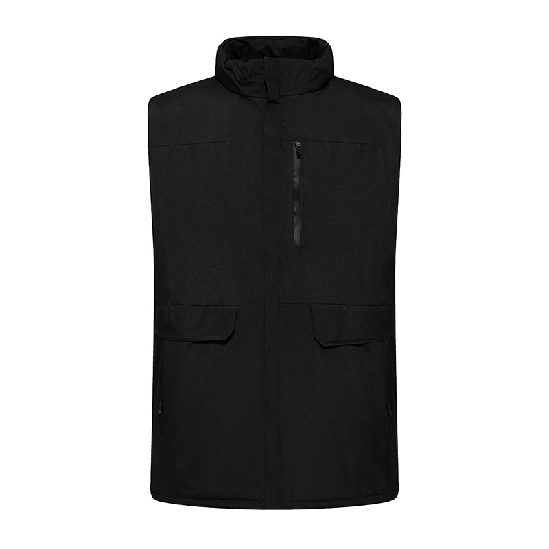 Otoño y invierno pareja al aire libre chaleco impermeable y cálido chaqueta sin mangas con cuello de algodón de bolsillo grande chaqueta