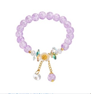 S015-Pulsera de flores frescas moradas SZ176