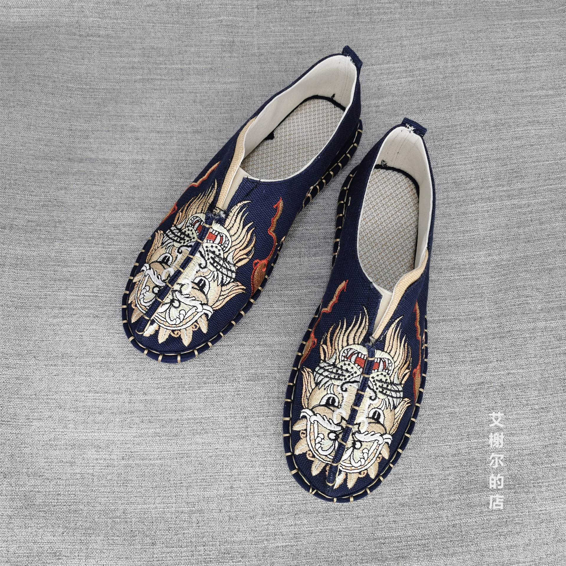 夏季中國風休閒單鞋老爹鞋青年國潮輕質套腳帆布鞋縫製布鞋休閒鞋