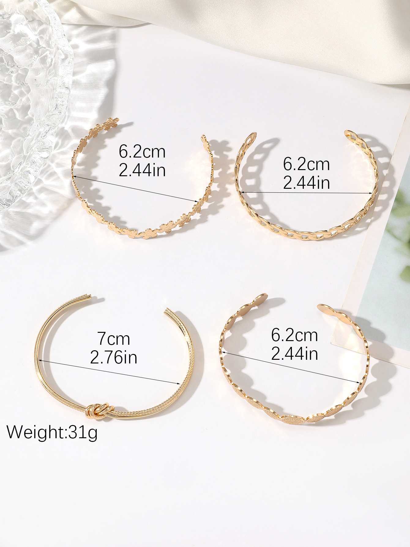 Style Simple Couleur Unie Métal Placage Femmes Bracelet display picture 4