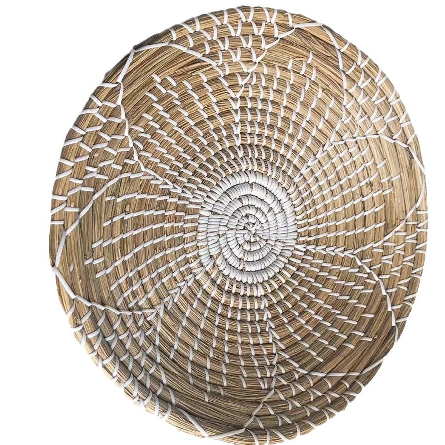 Gran por mayor tejido de paja artesanal tejido de caña personalidad característica de la decoración de pared del dormitorio estilo nórdico