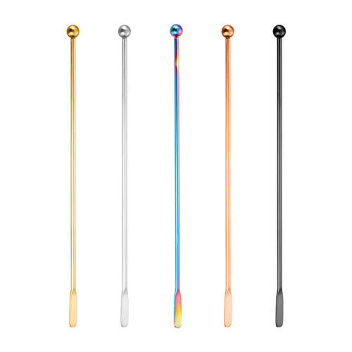 Factory direct supply 304 stainless steel cocktail mixing stick creative bar mixer milk tea stirrer