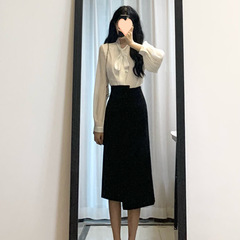 初秋干练气质女装盐系轻熟御姐职业感白色衬衫半身裙两件套装