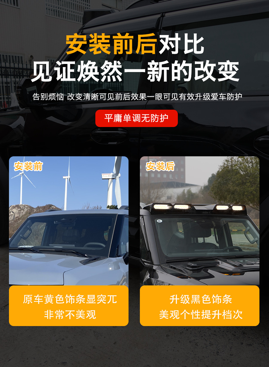 Suitable for Jietu Traveler Shanhai T2 roof spotlight four-eye spoiler modified luggage rack frame searchlight accessories