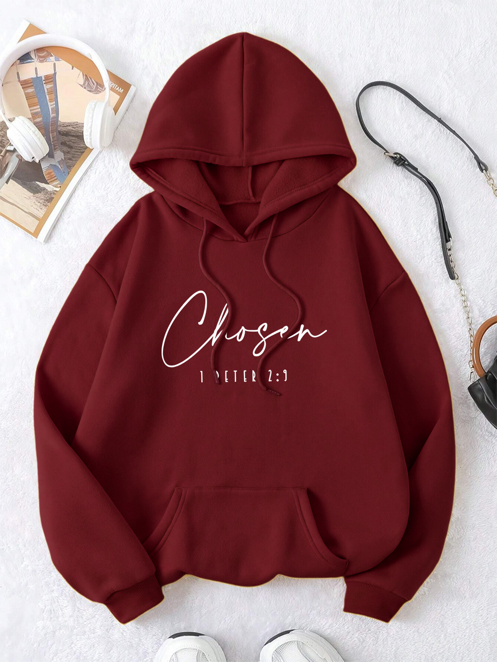Chosen I Peter Letter Graphic Print Hoody Men Women New Fashion