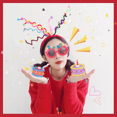 彩色彈簧小球發箍女可愛搞怪創意頭箍生日派對裝扮節日頭飾扭扭棒