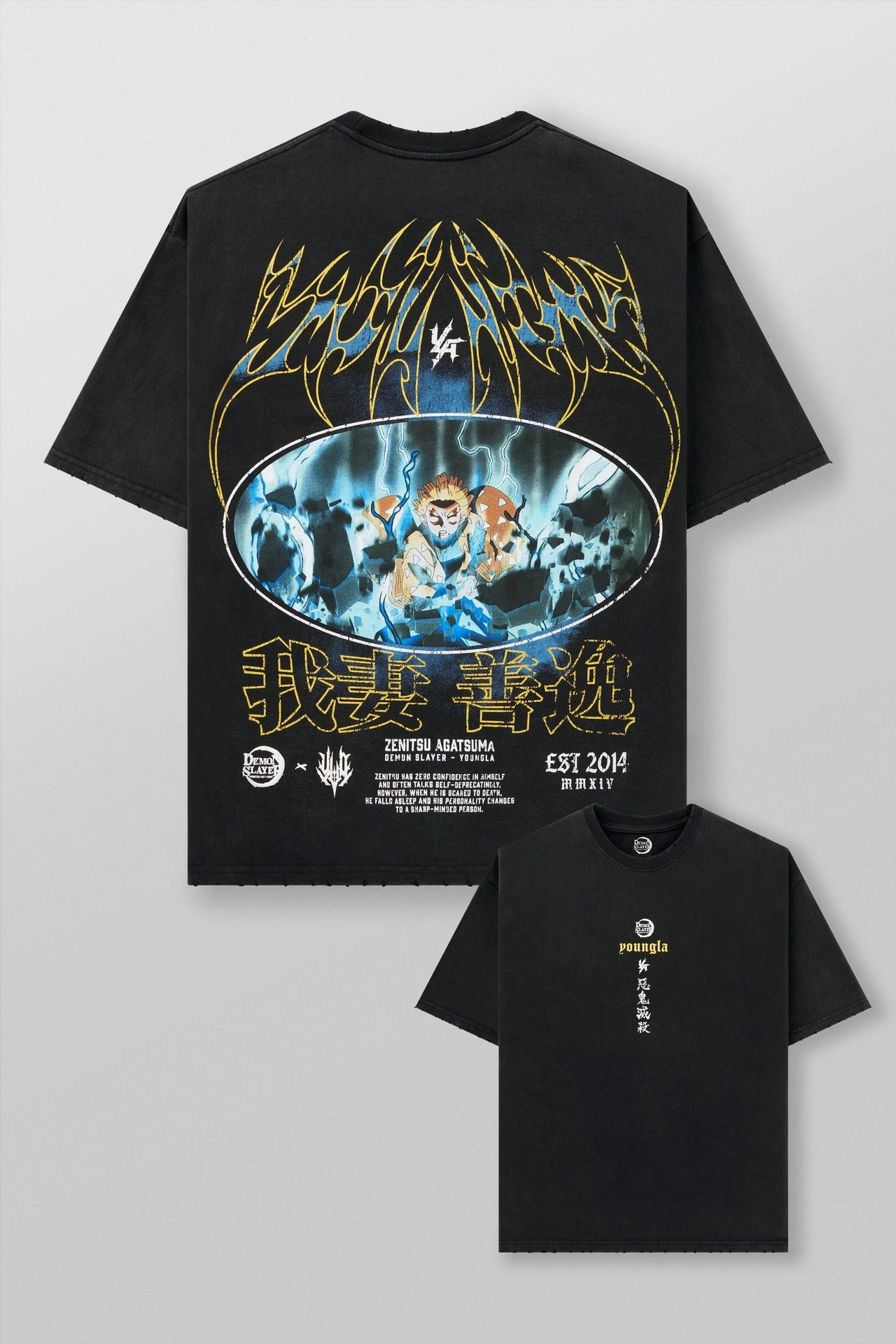 YoungLA Demon Slayer Zenitsu Agatsuma T-shirt Black
