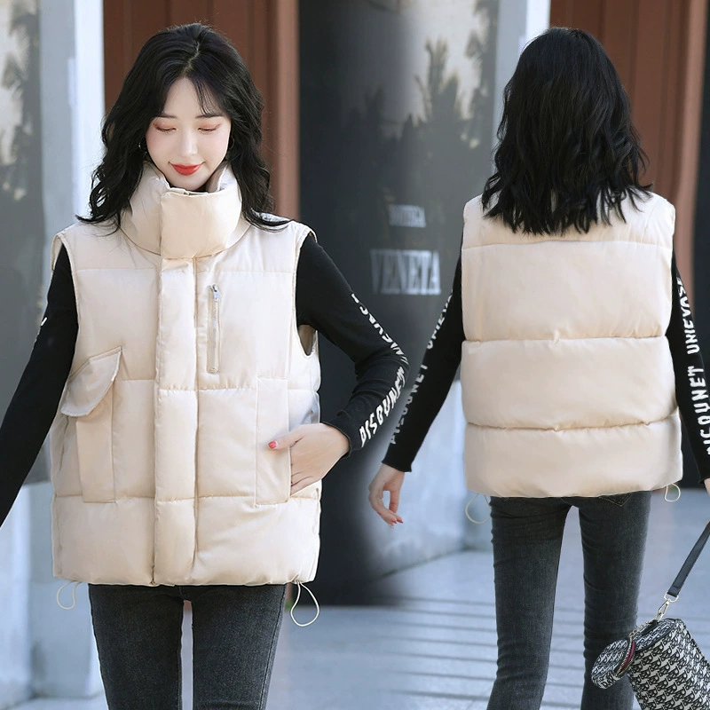 3D трехмерный декоративный пуховой жилет из хлопка, Женская Внешняя торговля, осень и зима, новый короткий Свободный жилет в Корейском стиле, жилет, пальто