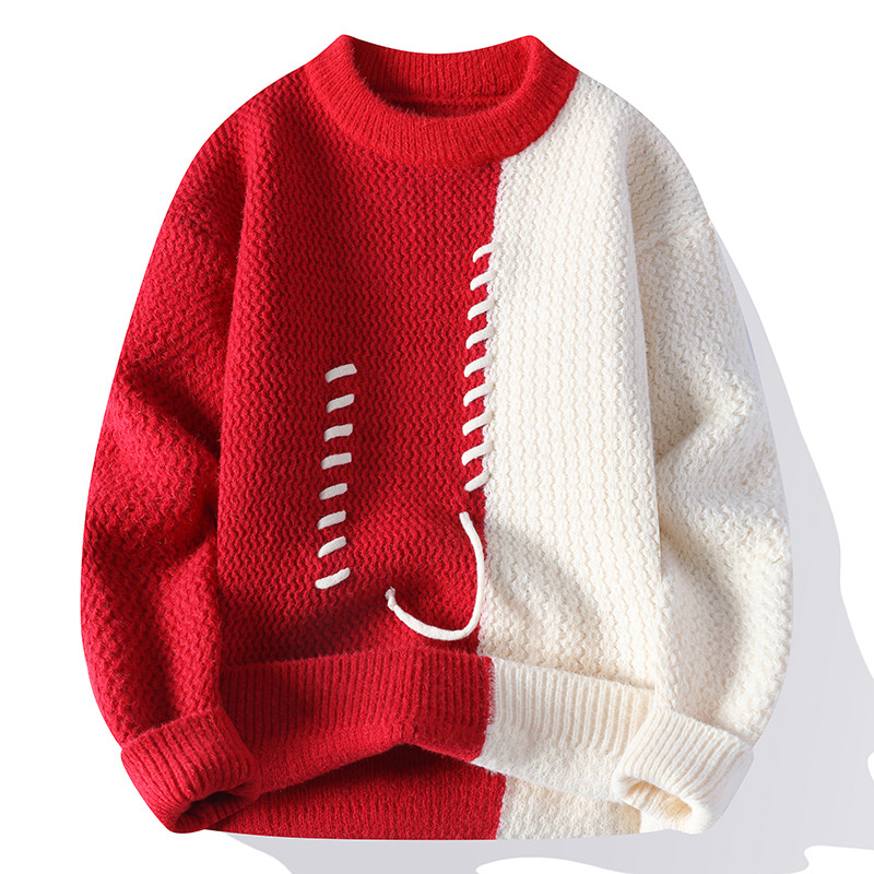 Cross-Border High-Quality Sweaters for Men, Autumn and Winter Design Tops, Lazy Style Inner Knitted Sweaters for Young Students