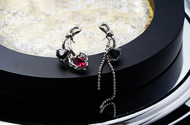 Fashion Heart Shape Copper Plating Rings Ear Studs Necklace 1 Piece