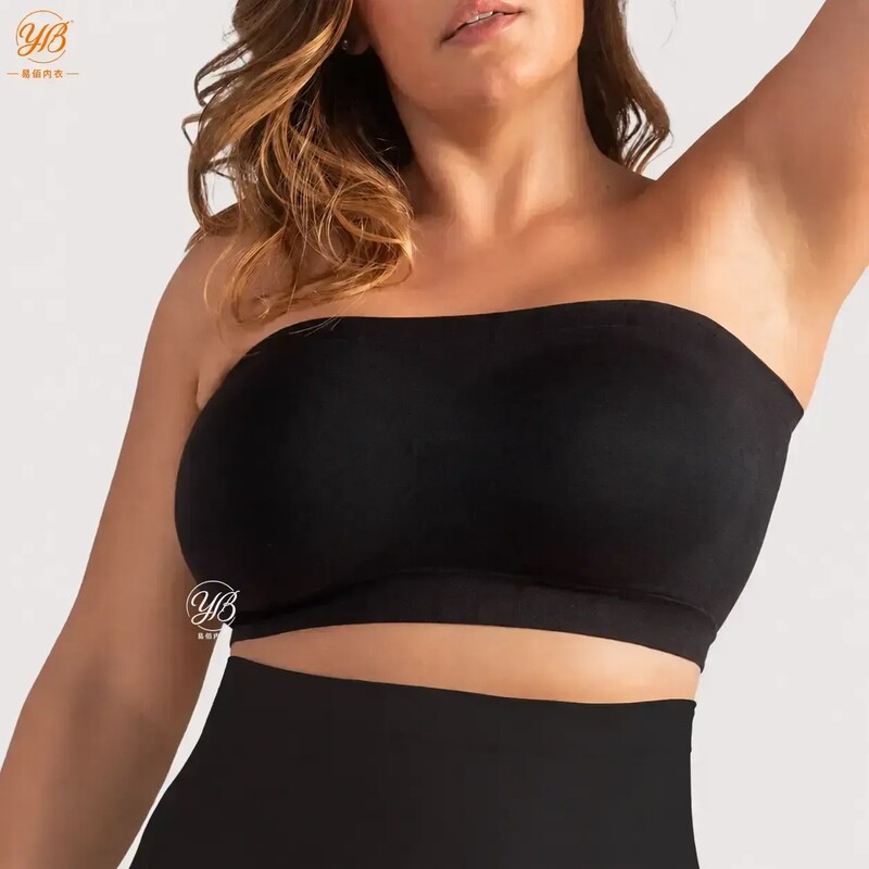 Shapermint cross-border foreign trade fixed cup plus-size bra without underwire, body-shaping silicone anti-slip strap tube top Shapermint cross-border foreign trade fixed cup plus-size bra without underwire, body-shaping silicone anti-slip strap tube top