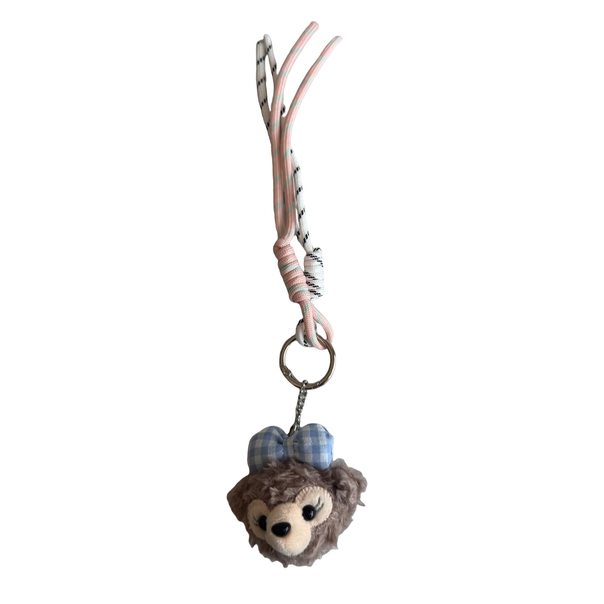 Adorable muñeca de peluche colgante llavero de dibujos animados Bell tejido colgante de cuerda decoración arco colgante de bolsas