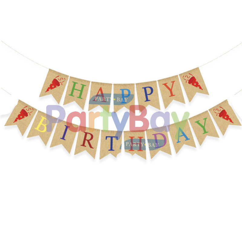 HAPPY 生日快乐主题派对拉旗装饰横幅亚马逊热推款三角旗厂家