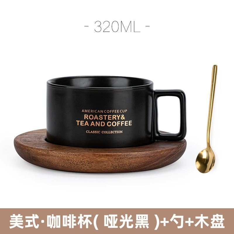 Factory American Coffee Cup Fashion Retro Ceramics Cup Water Cup Marker Cup Bring Spoon Dispot Set