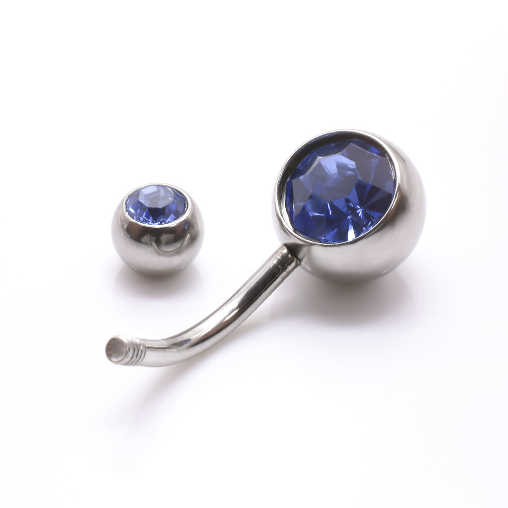 クロスボーダー臍飾り平頭粘ドリルステンレス臍環人体穿刺アクセサリーカラー水ドリルは臍釘をはめ込みます。