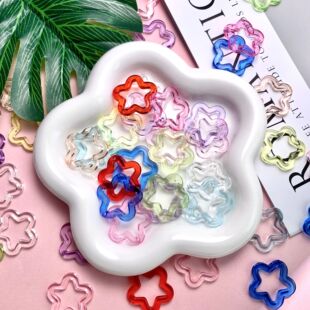 Acrylic Transparent Cut Out Five-Pointed Star Pendant DIY Jewelry Pendant Pendant Keychain Mobile Phone Chain Accessories Material