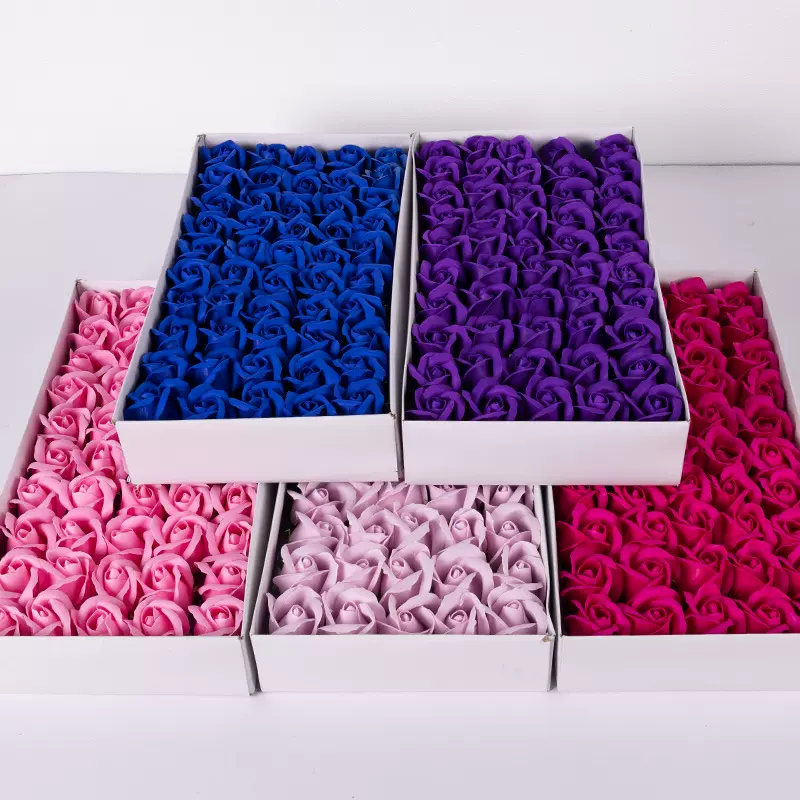 两层香皂花玫瑰仿真大花头包装花束材料diy肥皂花头花店节日装扮