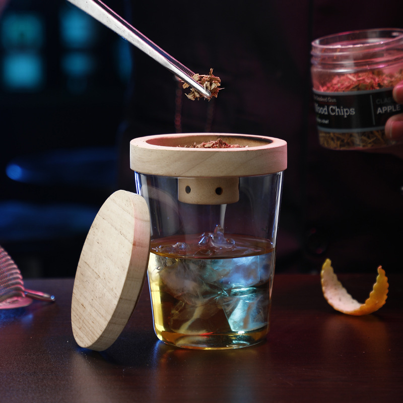 木制カクテルスモーク器木制スモーク器调酒カクテルスモークセットウイスキースモークセット|undefined