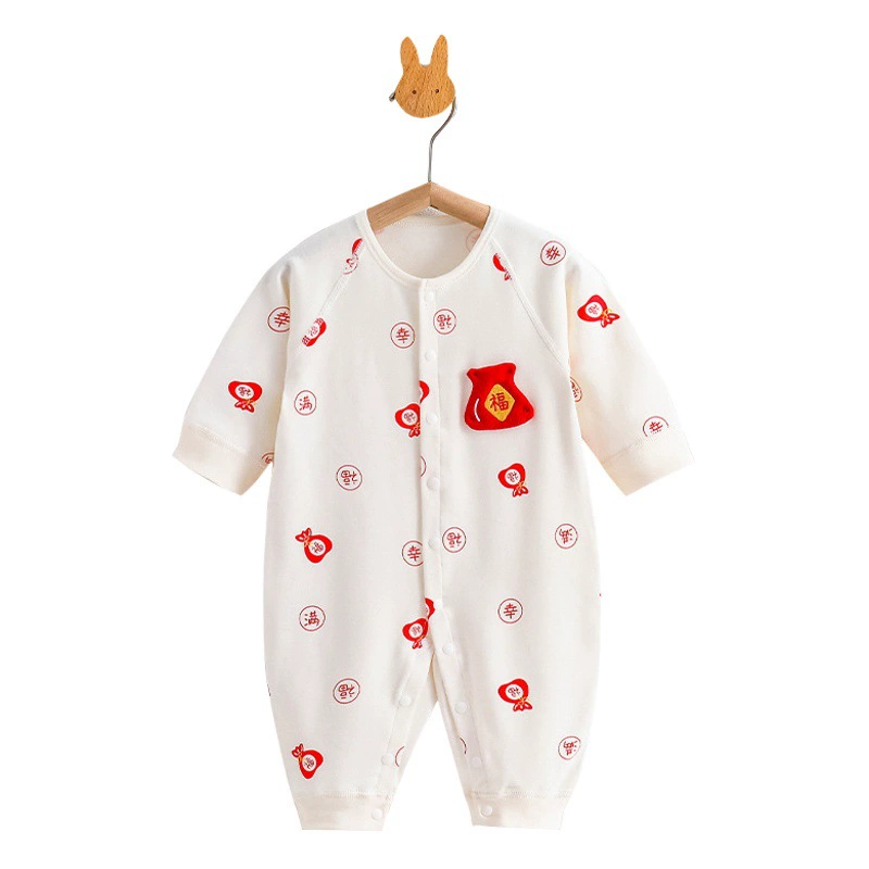 Комбинезон для новорожденных Four Seasons Весна и осень, новая детская одежда из чистого хлопка От 0 до 12 месяцев комбинезон без костей