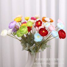 仿真花4头露莲仿真茶玫假花婚庆花材婚礼装饰仿真花 拍摄道具假花