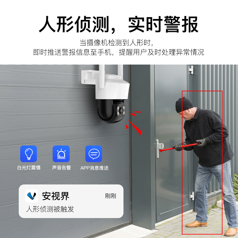 3.000.002-inch máquina de bolas WiFi visión nocturna a todo color rojo y azul de alarma se puede conectar al teléfono móvil Monitor remoto intercomunicador weishidakang